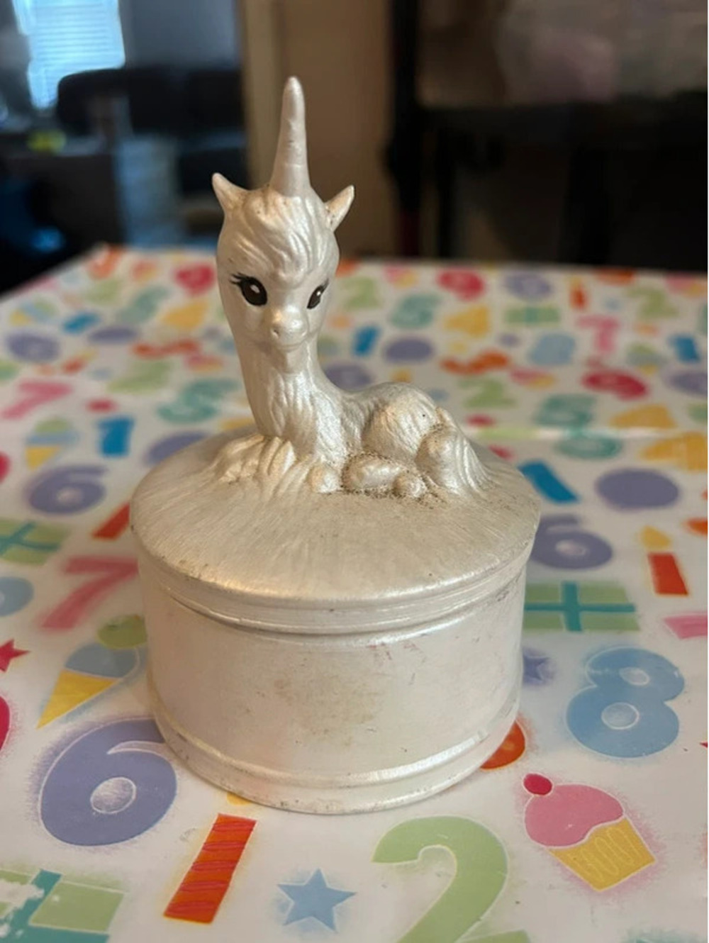 Vintage unicorn trinket box